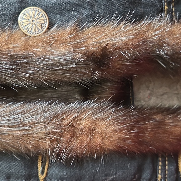 NWT Vintage Dennis Basso Sz M Faux Fur Lined Jean Jacket - Picture 5 of 11